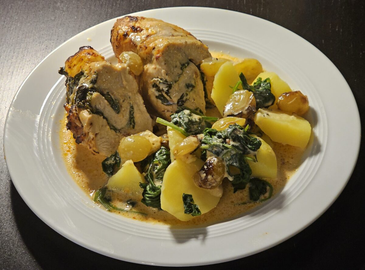 Hühnchen-Spinat-Roulade „Balkan-Art“